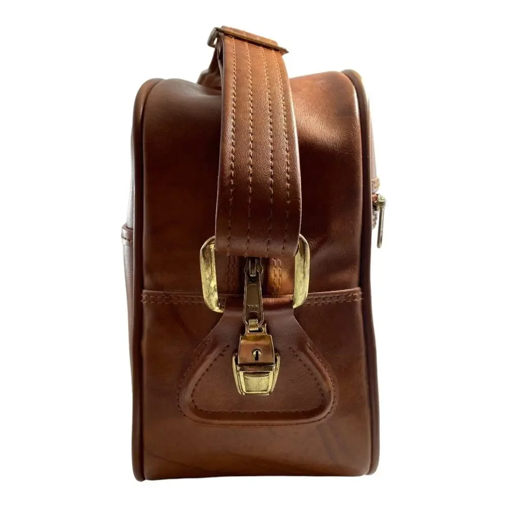 American Tourister Vintage Brown Carry On Luggage Bag